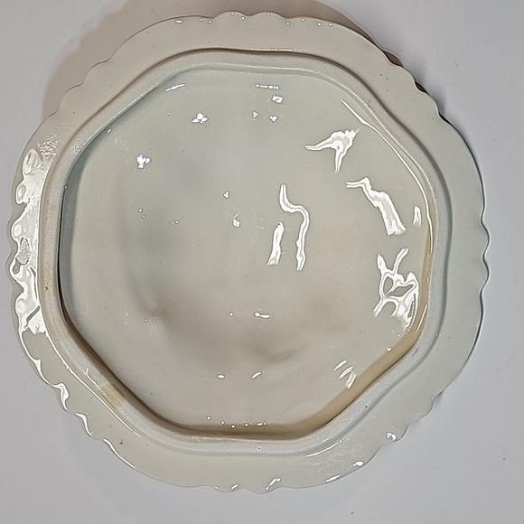 Vintage Homer Laughlin Pink Blue Flower Round Covered Vegetable Dish w/ Gold - Picture 11 of 16